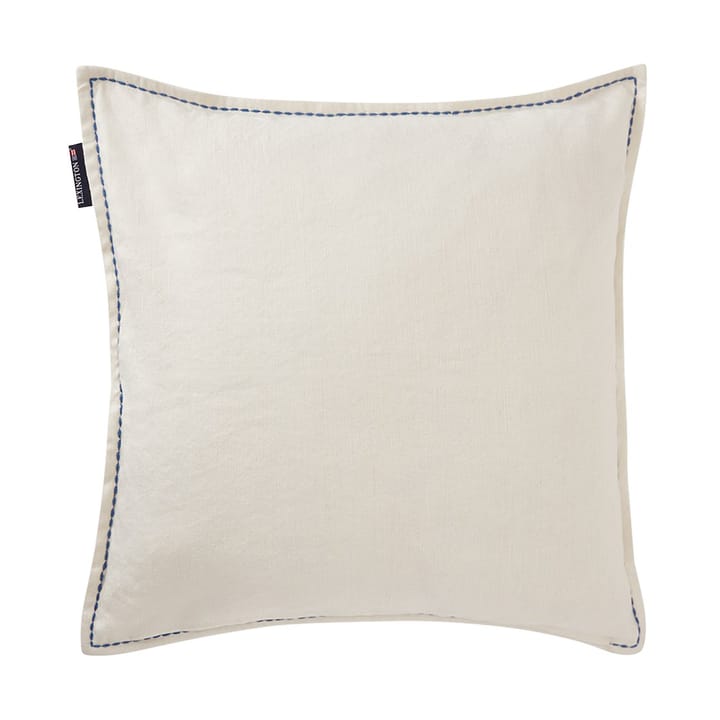 Logo Embroidered Linen/Cotton kuddfodral 50x50 cm, White Lexington