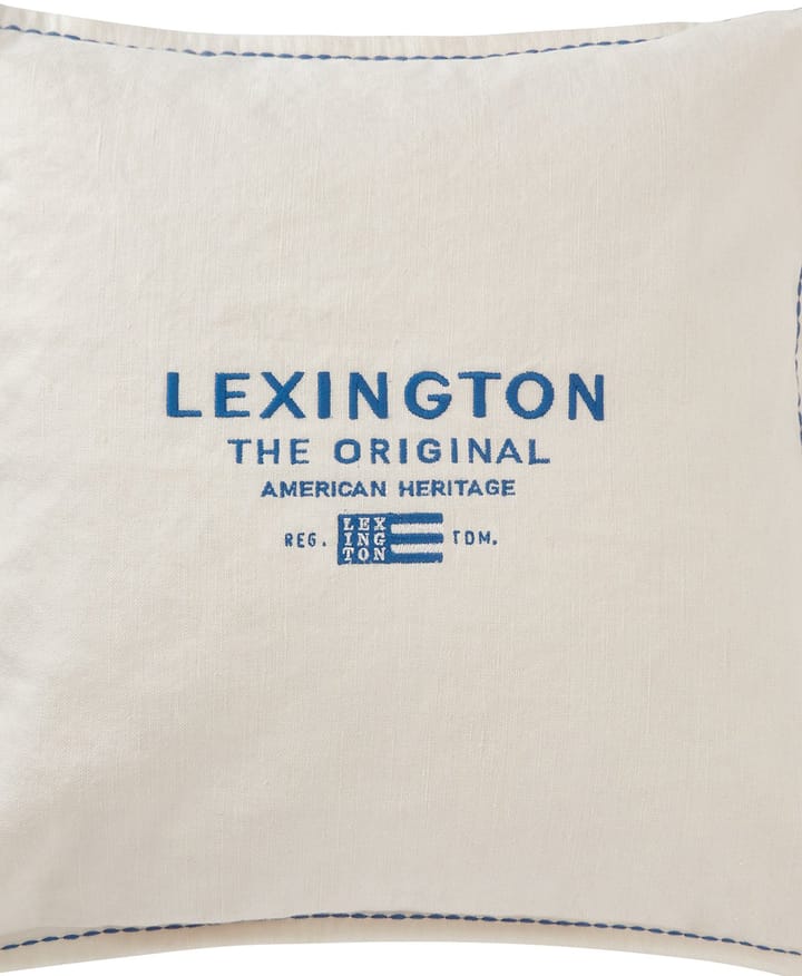 Logo Embroidered Linen/Cotton kuddfodral 50x50 cm - White - Lexington