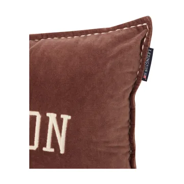 Logo Message Organic Cotton Velvet kudde 40x60 cm - Brown - Lexington