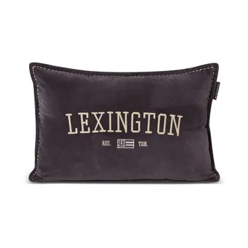 Logo Message Organic Cotton Velvet kudde 40x60 cm - Dark gray - Lexington