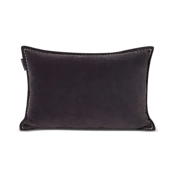 Logo Message Organic Cotton Velvet kudde 40x60 cm - Dark gray - Lexington