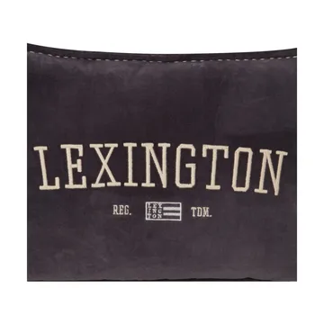 Logo Message Organic Cotton Velvet kudde 40x60 cm - Dark gray - Lexington