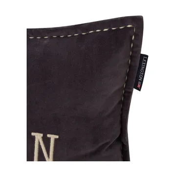 Logo Message Organic Cotton Velvet kudde 40x60 cm - Dark gray - Lexington