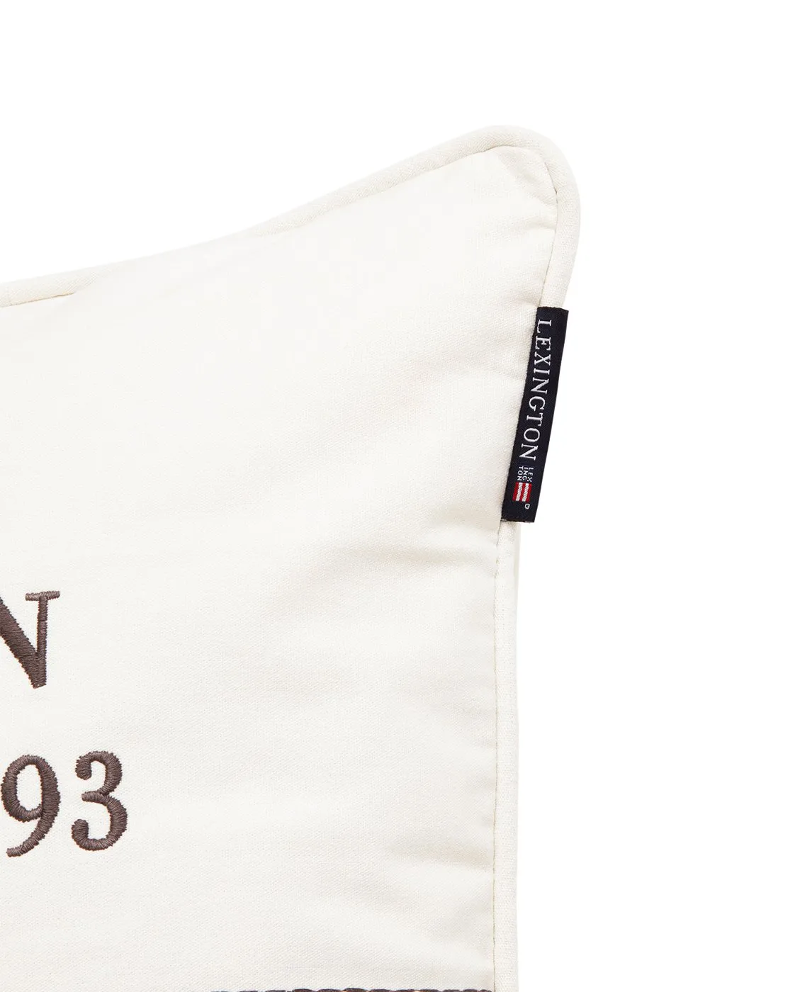Logo Organic Cotton Canvas kuddfodral 50x50 cm, White Lexington