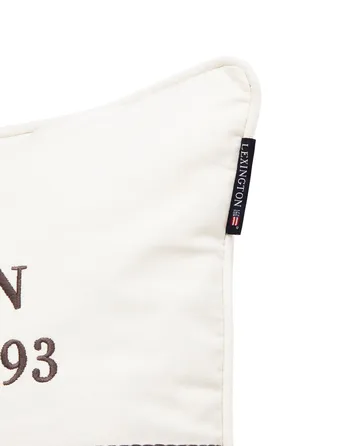 Logo Organic Cotton Canvas kuddfodral 50x50 cm - White - Lexington