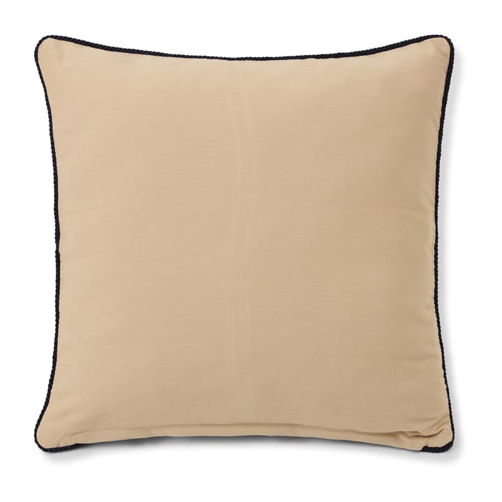Logo Organic Cotton Twill kuddfodral 50x50 cm, Beige-dark blue Lexington