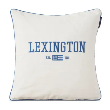 Logo Organic Cotton Twill kuddfodral 50x50 cm - Vit-blå - Lexington
