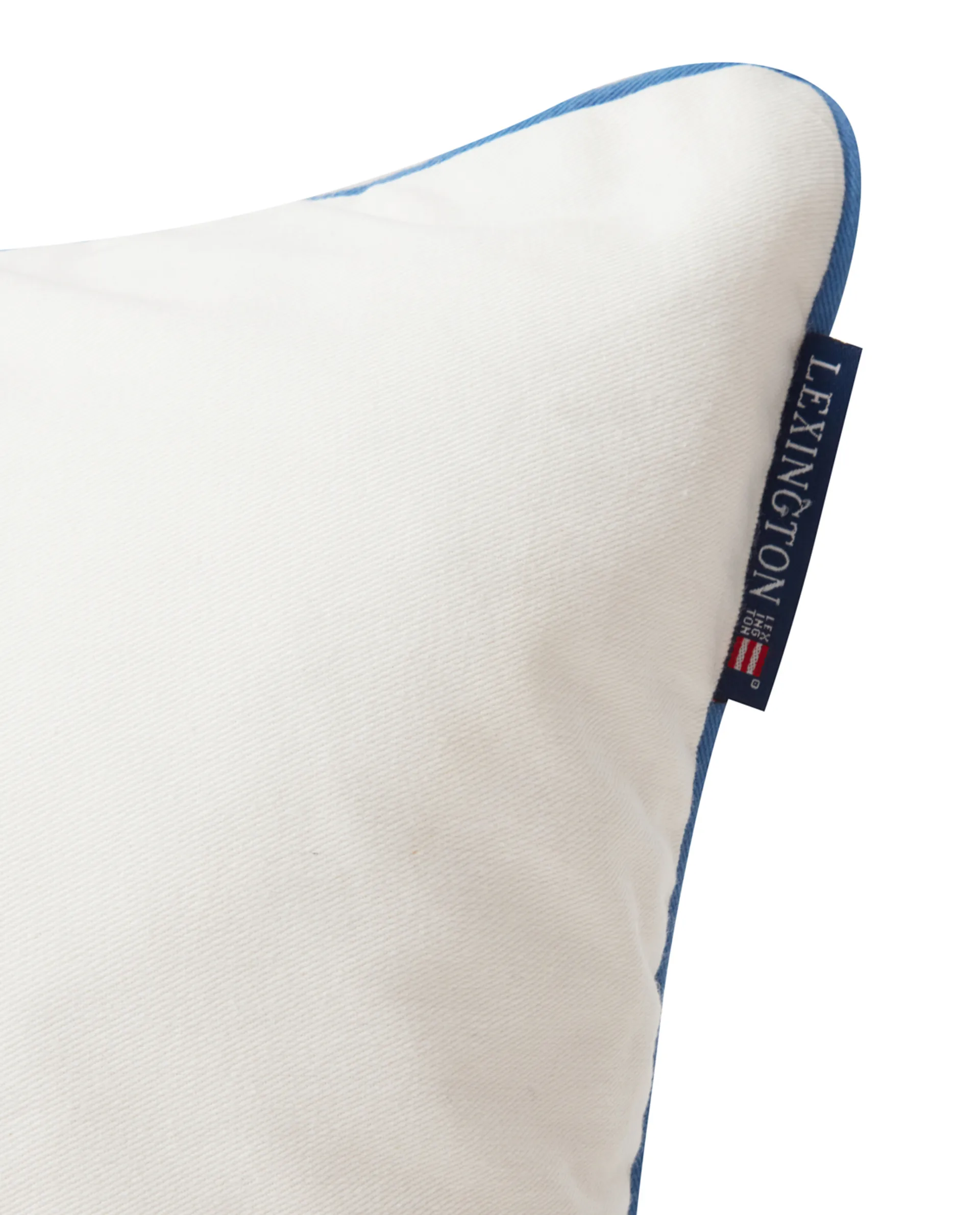 Logo Organic Cotton Twill kuddfodral 50x50 cm, Vit-blå Lexington