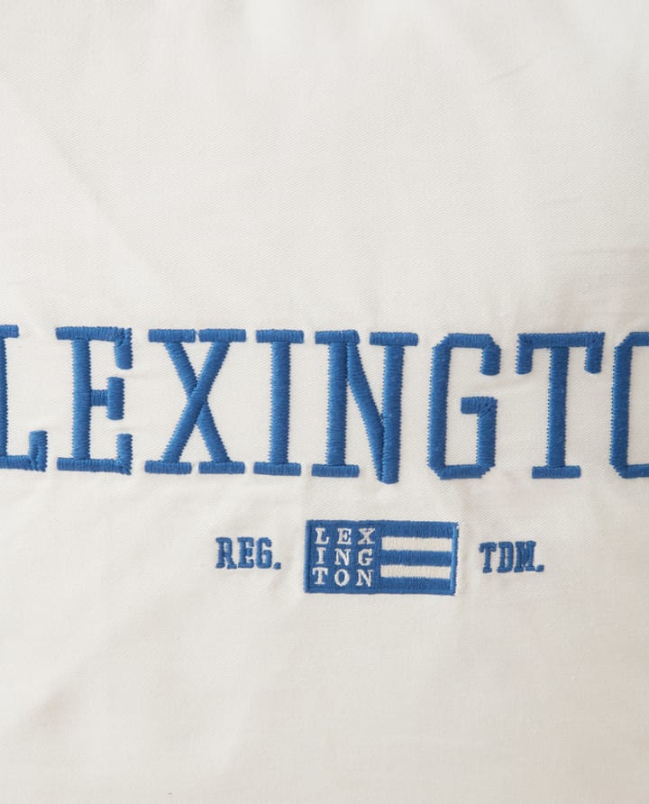 Logo Organic Cotton Twill kuddfodral 50x50 cm - Vit-blå - Lexington