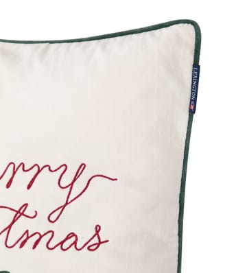 Merry Christmas Cotton Velvet kuddfodral 50x50 cm - Off white-red - Lexington
