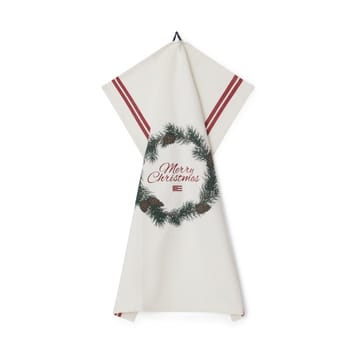 Merry Christmas Org Cotton kökshandduk 50x70 cm - White-red-green - Lexington