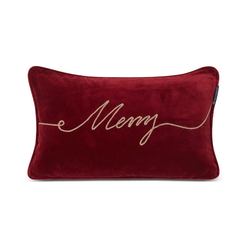 Merry Cotton Velvet kudde 30x50 cm, Red Lexington