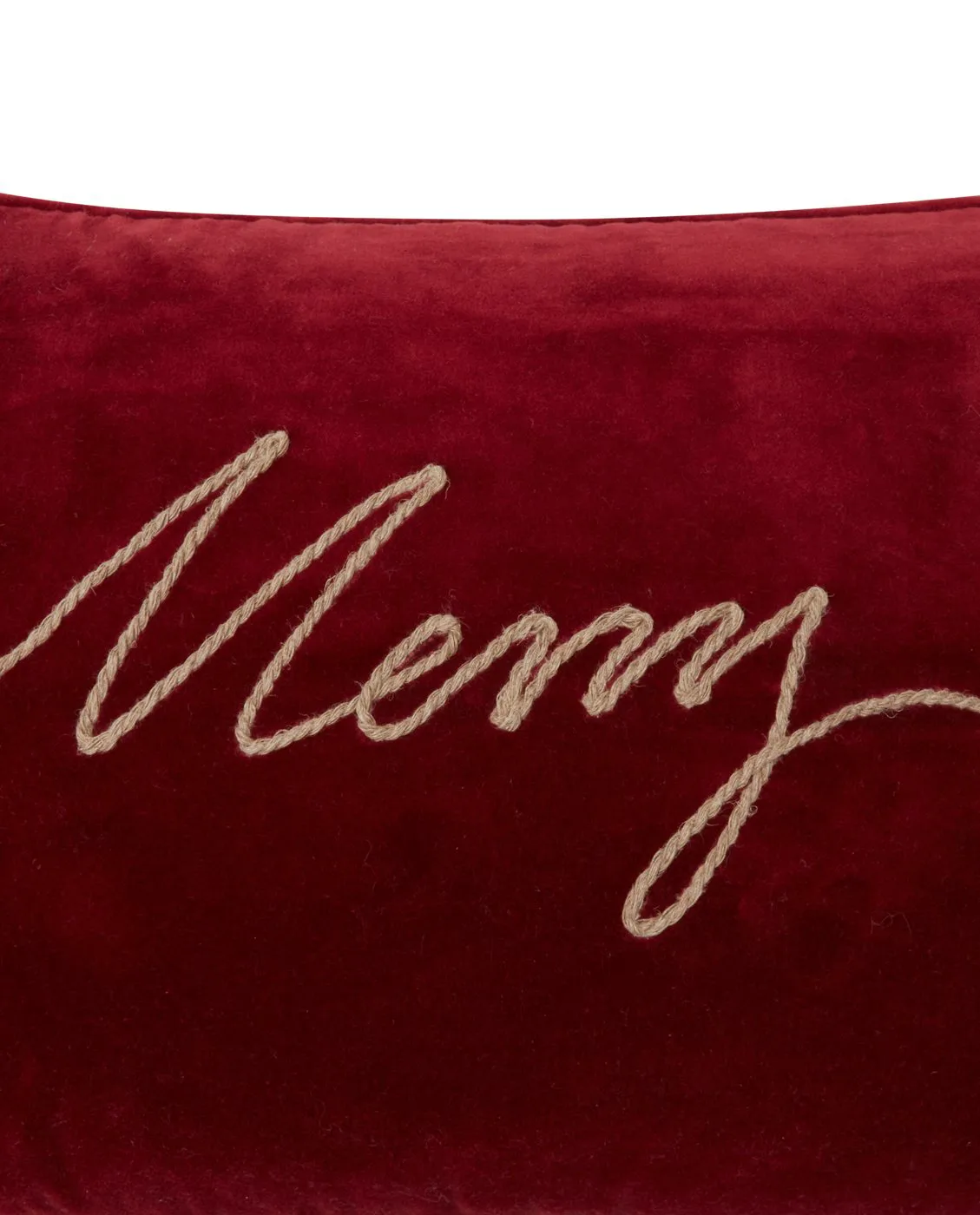 Merry Cotton Velvet kudde 30x50 cm, Red Lexington