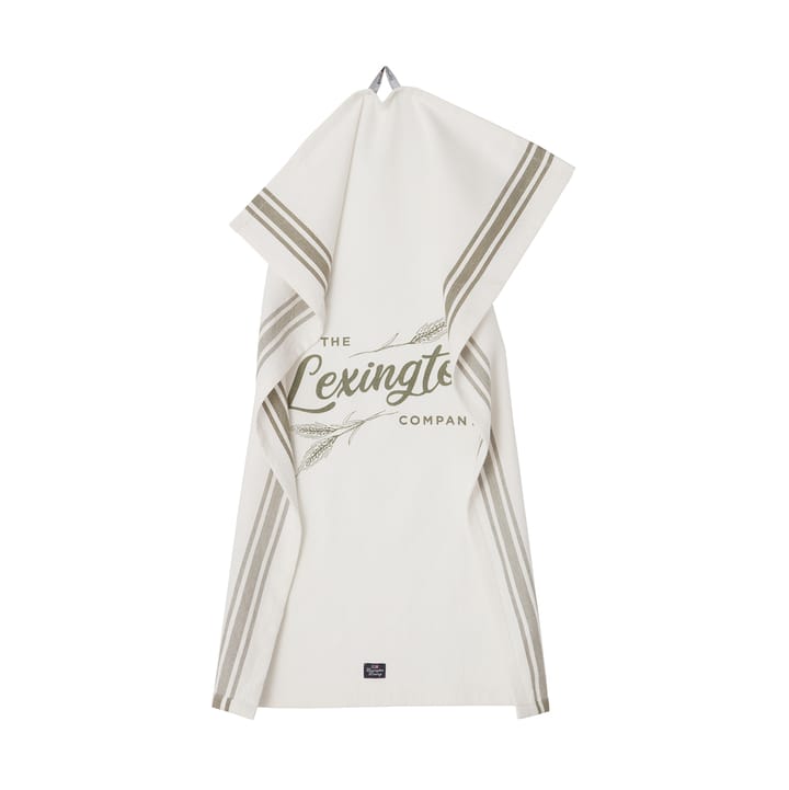 Organic Cotton kökshandduk 50x70 cm, White-olive Lexington
