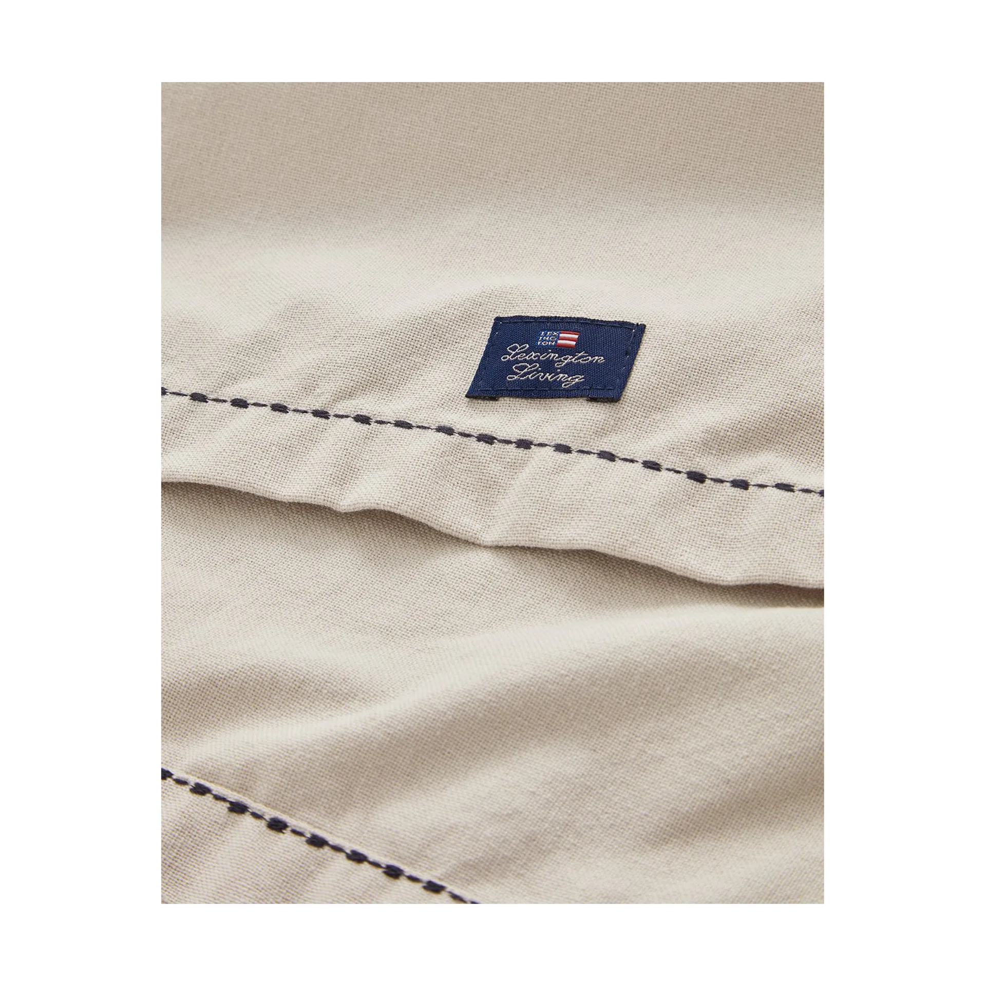 Organic Cotton Oxford löpare stitches 50x250 cm, Beige Lexington