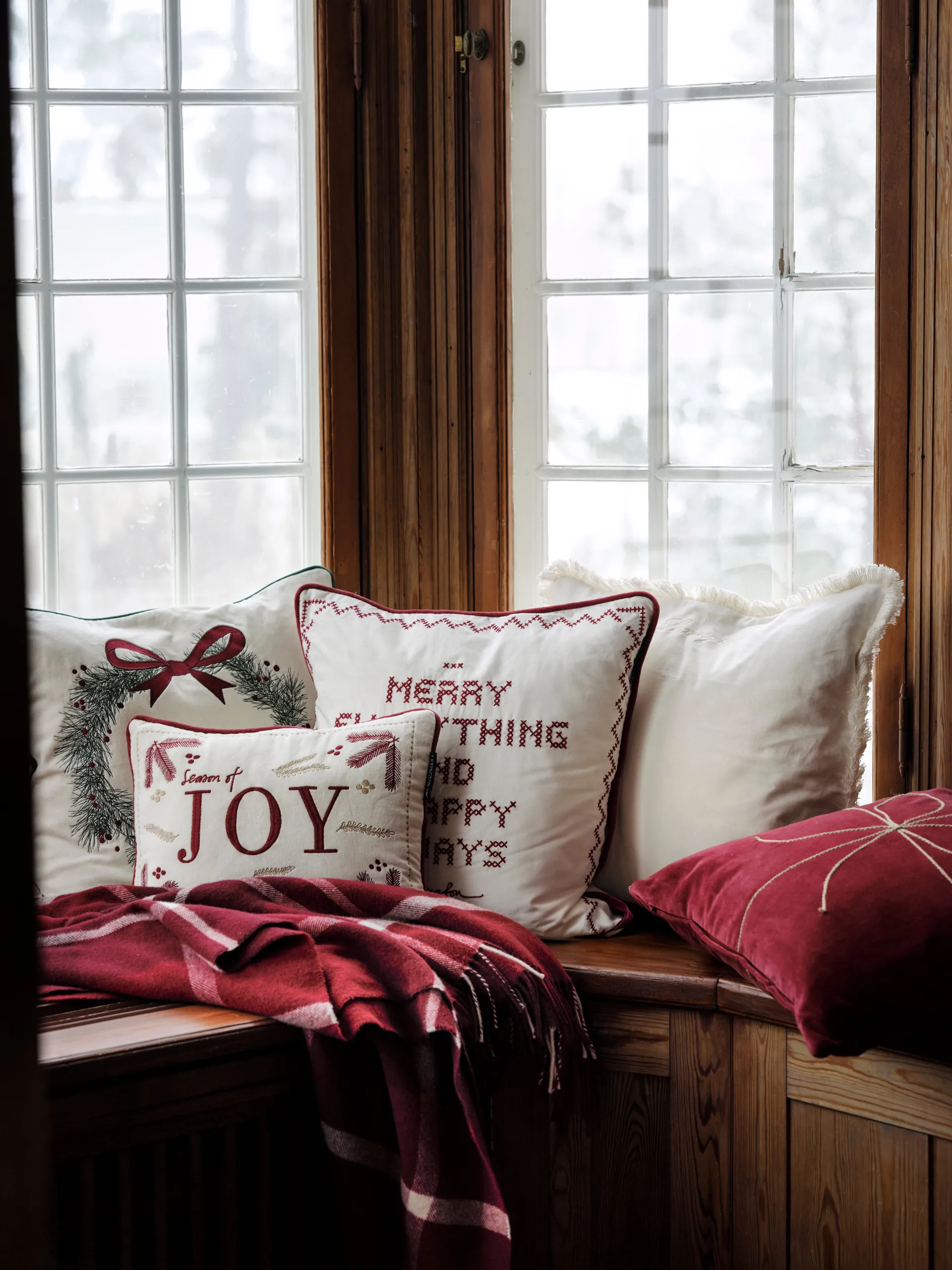 Organic cotton velvet fringe kuddfodral 50x50 cm, Vit Lexington