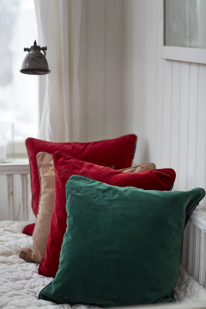 Organic Cotton Velvet kuddfodral 50x50 cm, Green Lexington
