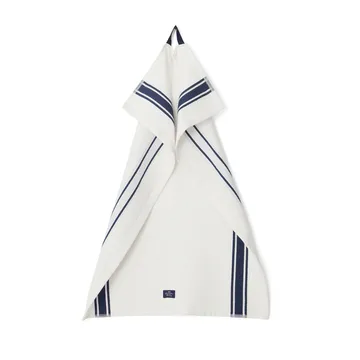 Organic Cotton Waffle Kitchen Towel 50x70 cm - Vit-mörkblå - Lexington