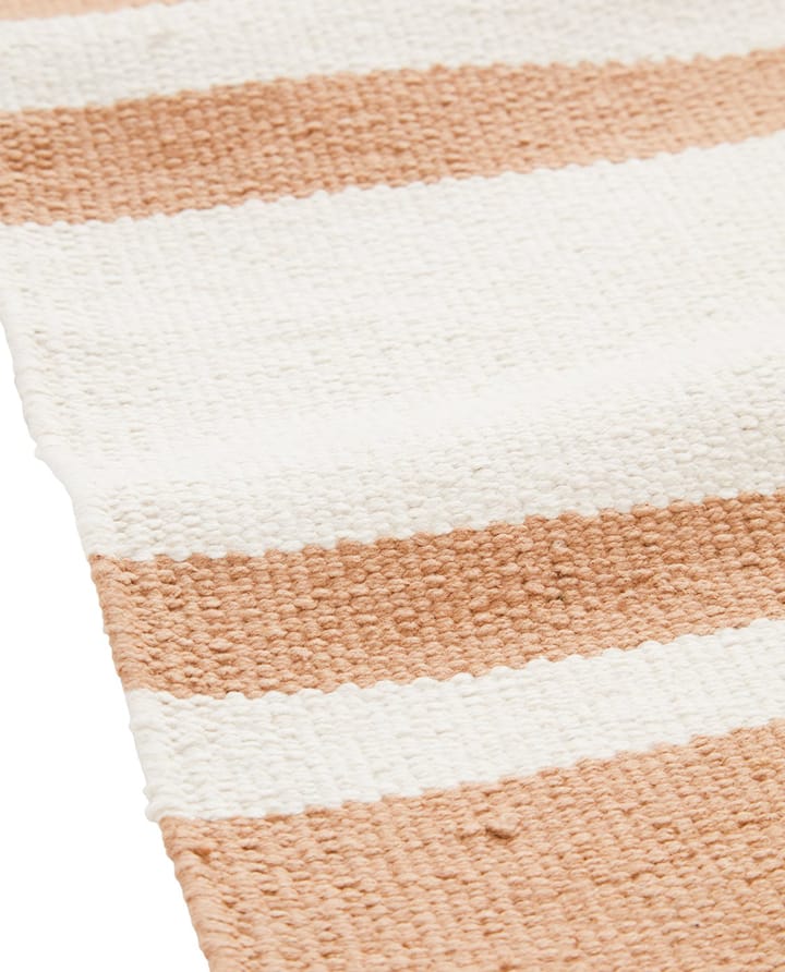 Organic Striped Cotton gångmatta 80x220 cm - Beige-white - Lexington