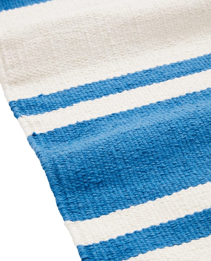 Organic Striped Cotton matta 170x240 cm - Blue-white - Lexington