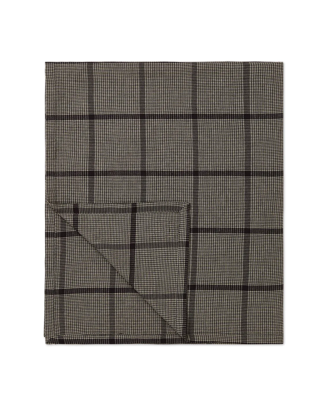 Pepita Check Cotton Linen bordsduk 150x250 cm, Dark gray-beige Lexington