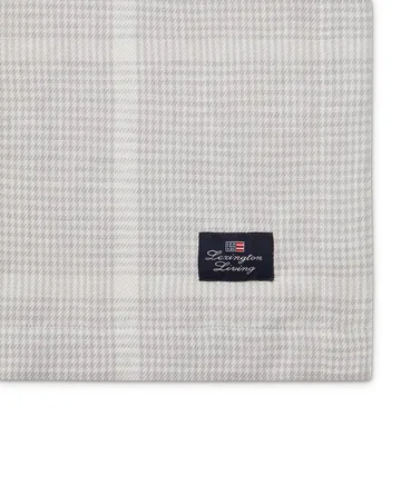 Pepita Check Cotton Linen bordsduk 150x250 cm - White-light gray - Lexington