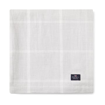 Pepita Check Cotton Linen bordsduk 150x350 cm - White-light gray - Lexington