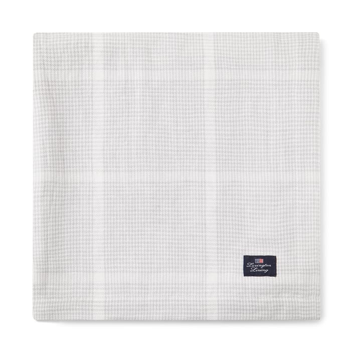 Pepita Check Cotton Linen bordsduk 150x350 cm, White-light gray Lexington
