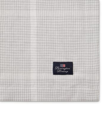 Pepita Check Cotton Linen bordsduk 150x350 cm - White-light gray - Lexington