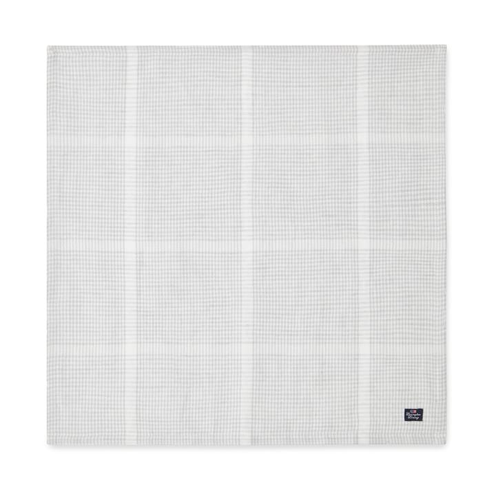 Pepita Check Cotton Linen tygservett 50x50 cm - White-light gray - Lexington