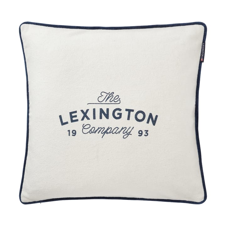 Printed Logo Recycled Cotton kuddfodral 50x50 cm, White Lexington