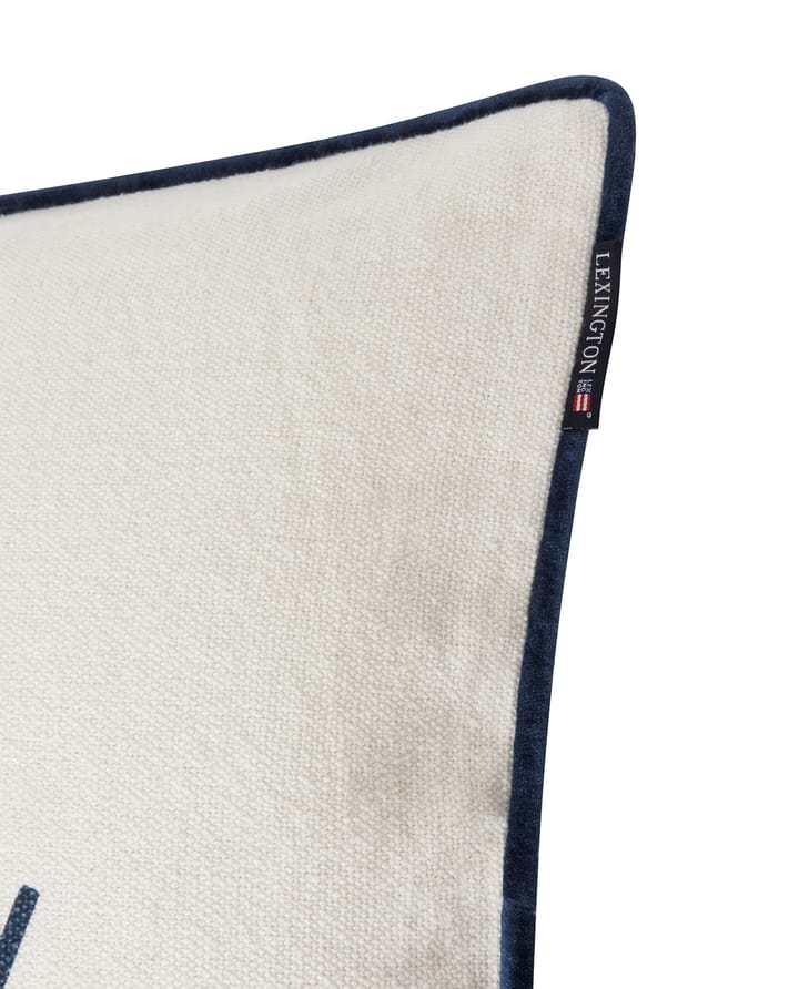 Printed Logo Recycled Cotton kuddfodral 50x50 cm, White Lexington