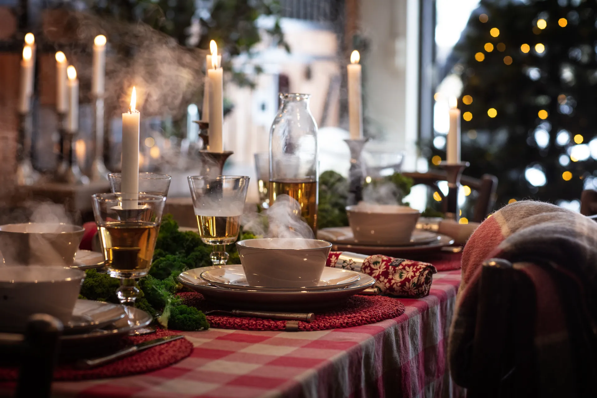 Printed Organic Cotton Twill servett 50x50 cm, Red-beige-green Lexington