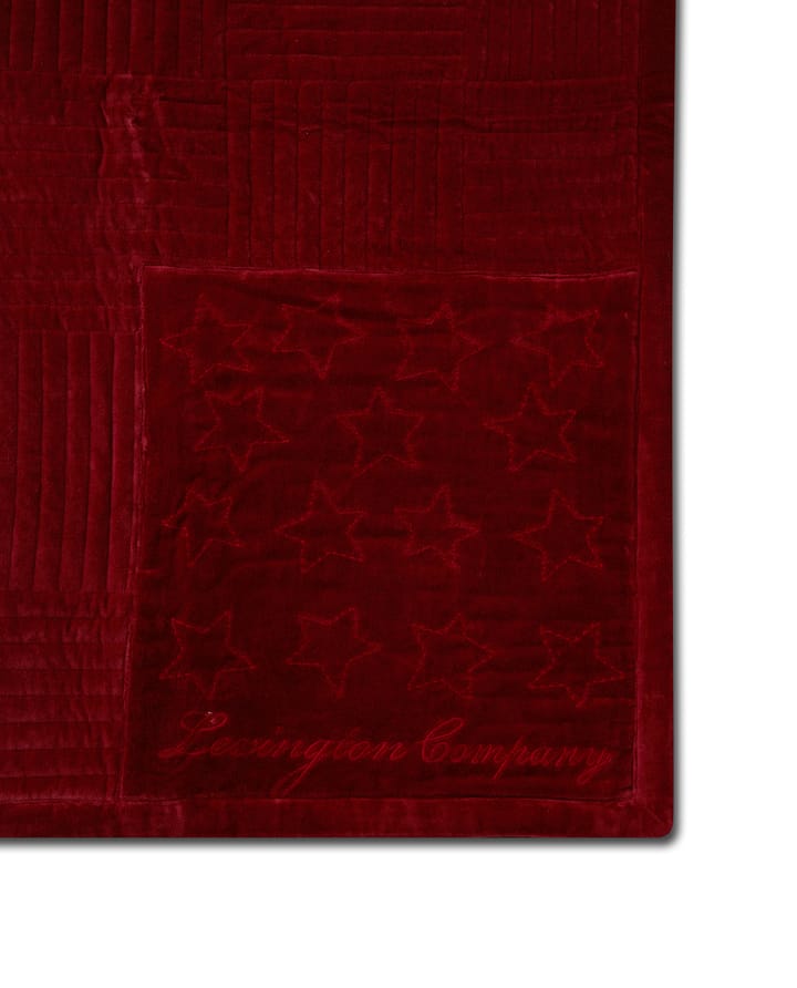 Quilted Cotton Velvet Star överkast 240x260 cm - Red - Lexington