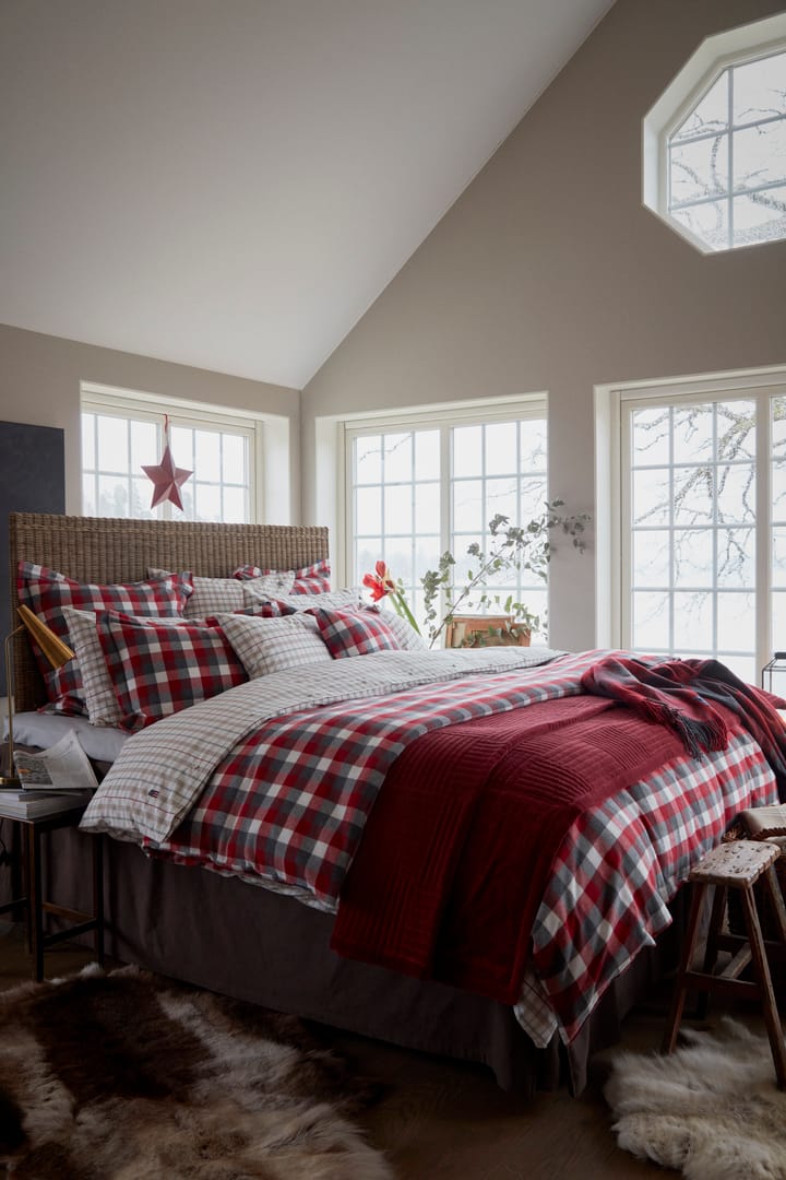 Quilted Cotton Velvet Star överkast 240x260 cm, Red Lexington