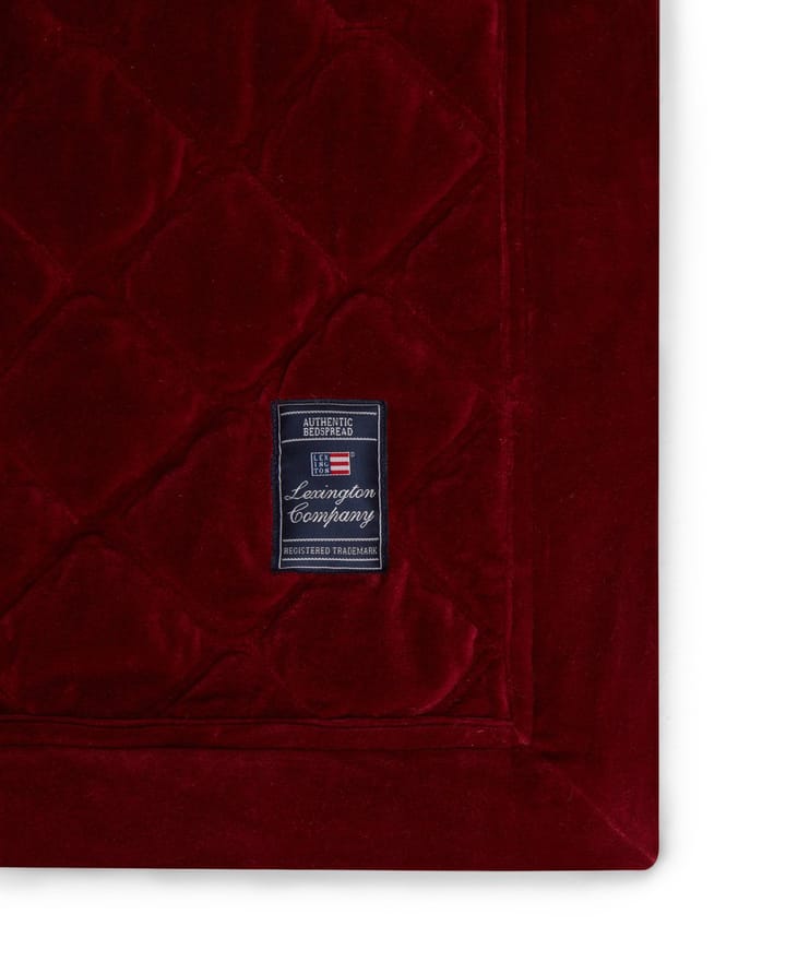 Quilted Organic Cotton Velvet överkast 240x260 cm, Red Lexington