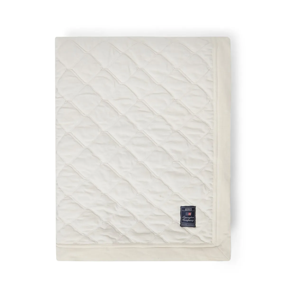 Quilted Organic Cotton Velvet överkast 240x260 cm, Snow white Lexington