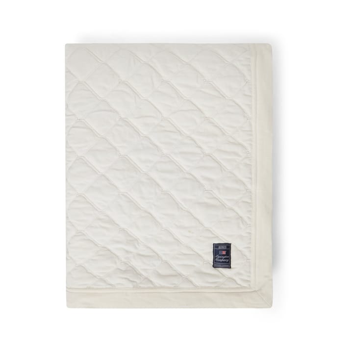 Quilted Organic Cotton Velvet överkast 240x260 cm - Snow white - Lexington