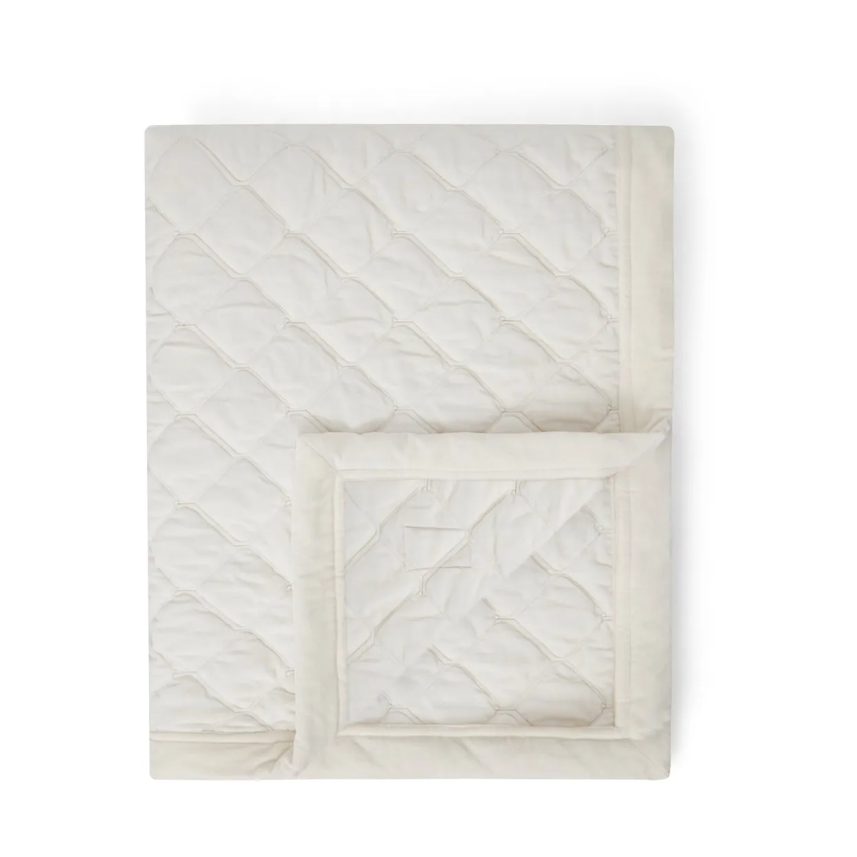 Quilted Organic Cotton Velvet överkast 240x260 cm, Snow white Lexington