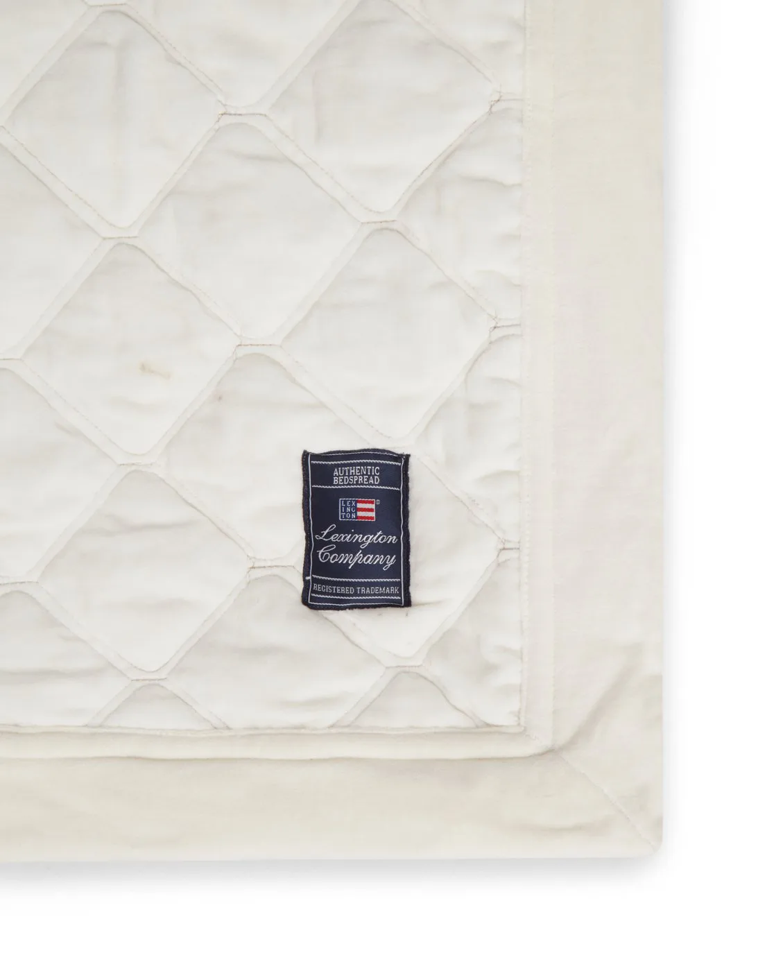 Quilted Organic Cotton Velvet överkast 240x260 cm, Snow white Lexington