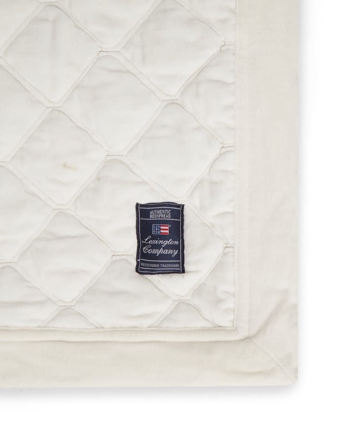 Quilted Organic Cotton Velvet överkast 240x260 cm, Snow white Lexington