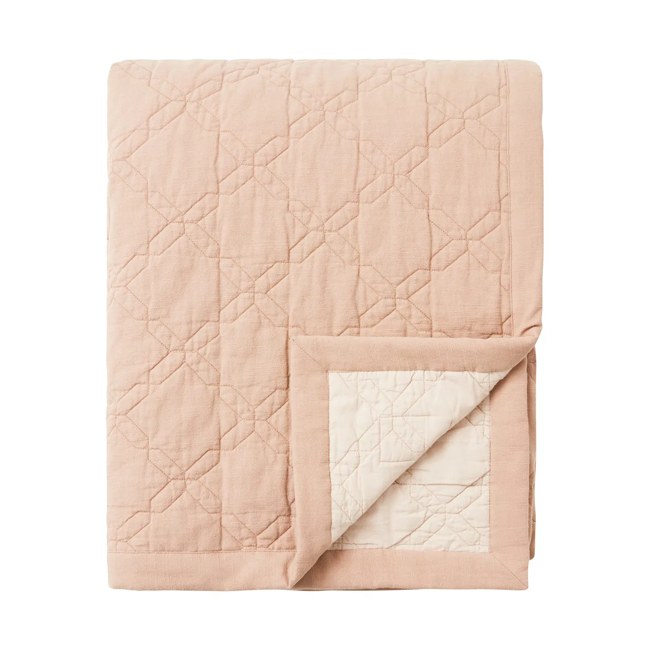 Quilted Recycled Cotton överkast 260x240 cm, Beige Lexington