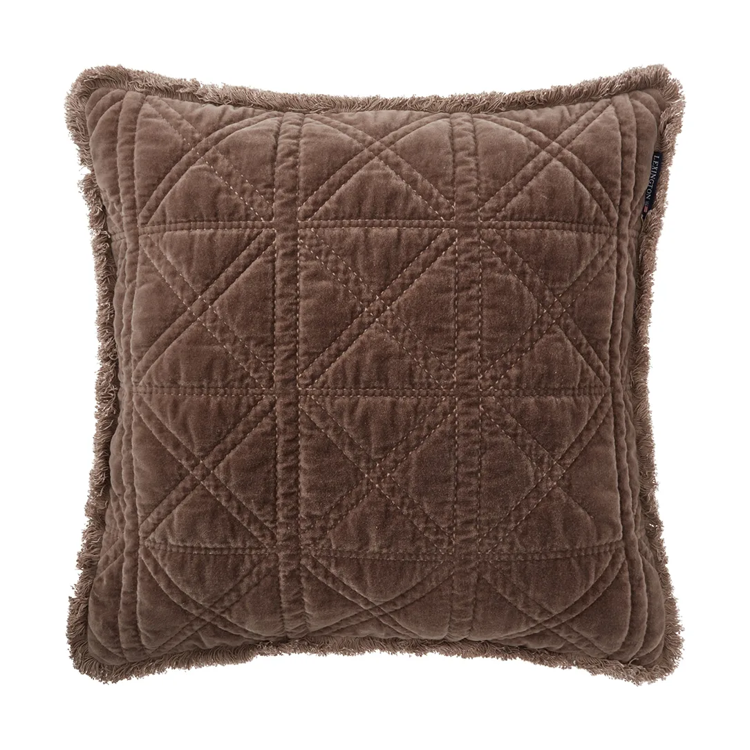 Rattan Quilted Velvet kuddfodral 50x50 cm, Brown Lexington