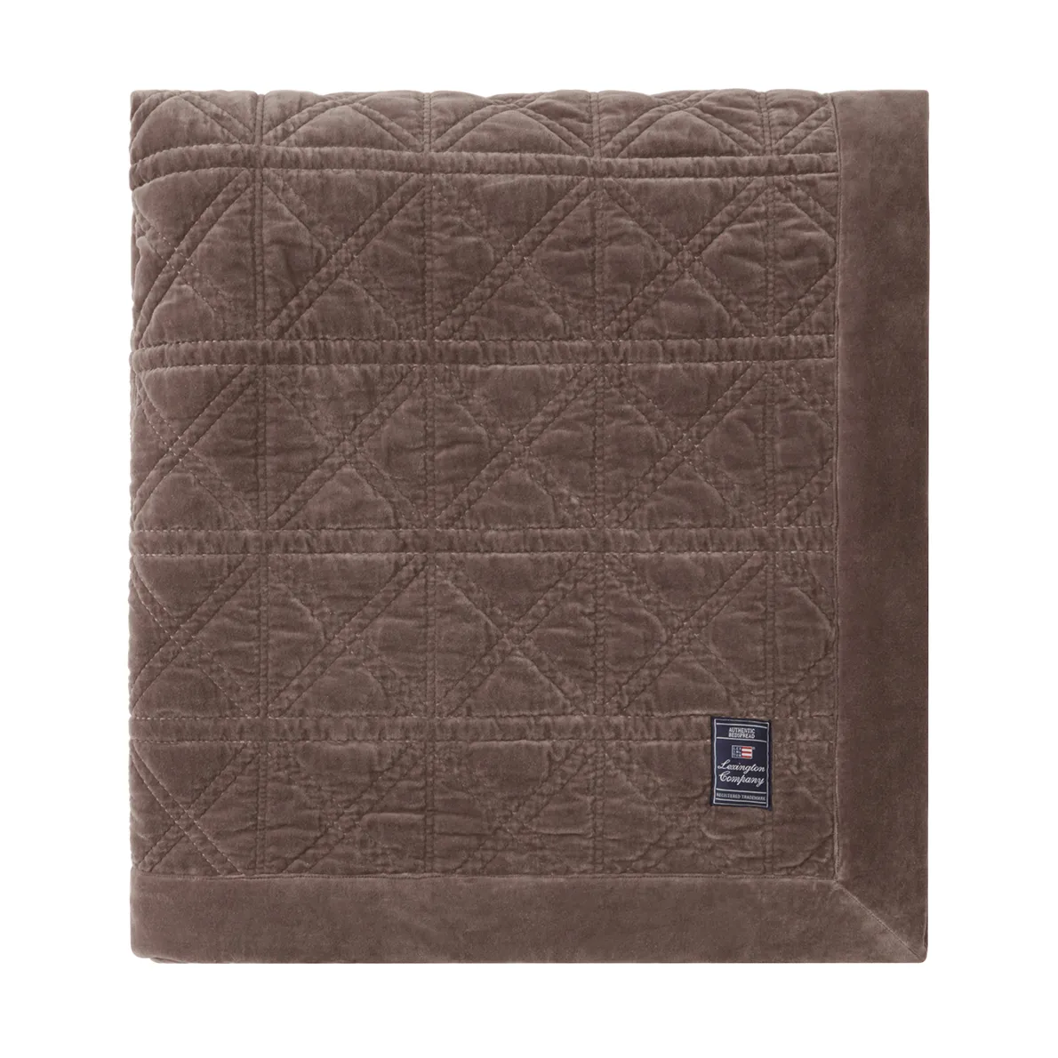 Rattan Quilted Velvet överkast 160x240 cm, Brown Lexington