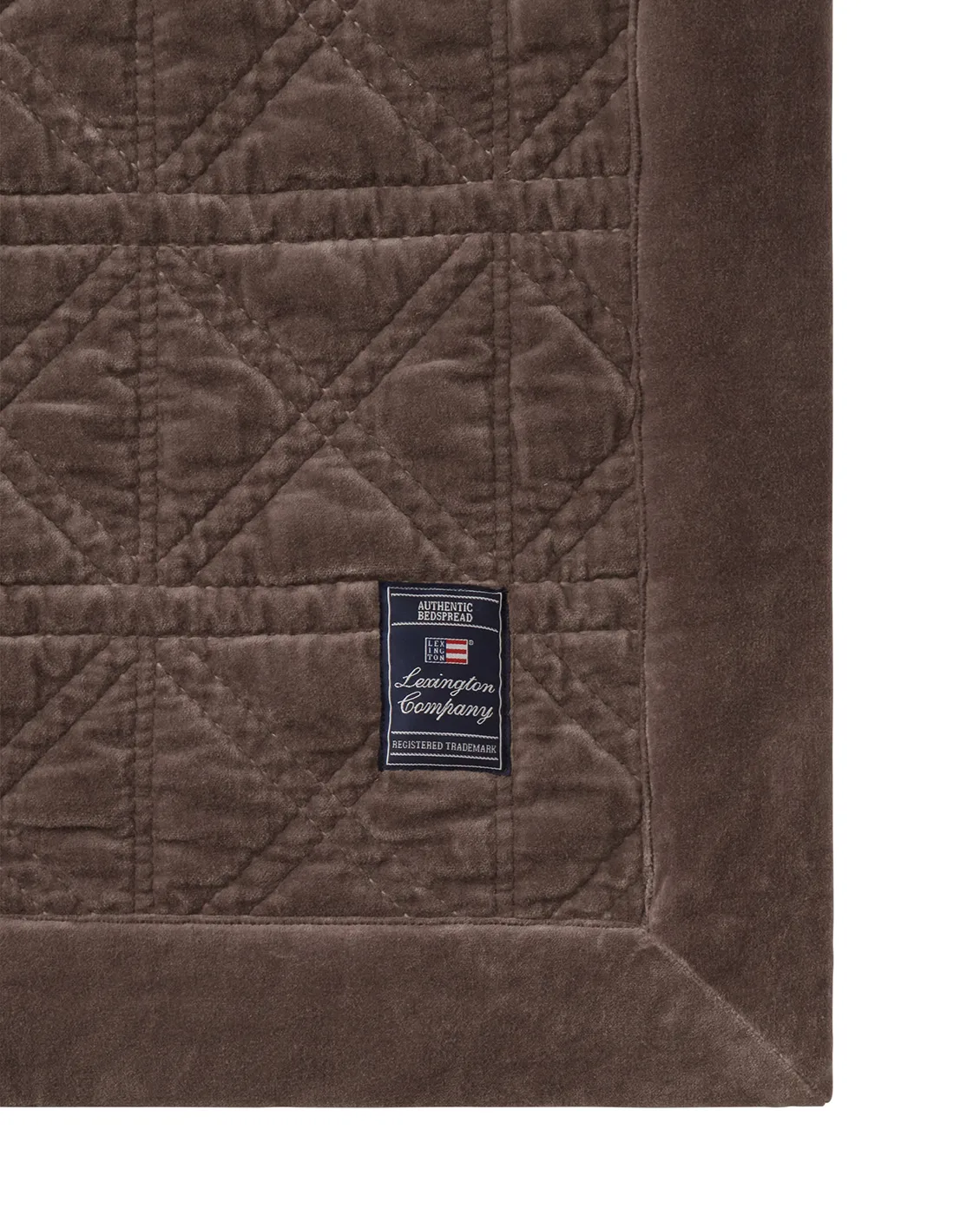 Rattan Quilted Velvet överkast 160x240 cm, Brown Lexington