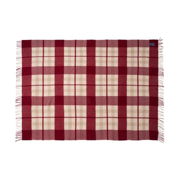 Red-beige Checked återvunnen ull pläd 130x170 cm - Red-beige - Lexington