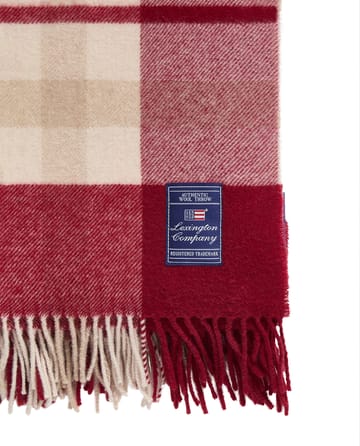 Red-beige Checked återvunnen ull pläd 130x170 cm - Red-beige - Lexington