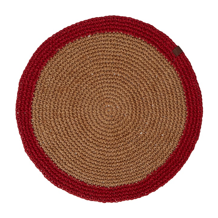 Round Recycled Paper Straw bordstablett Ø38 - Beige-red - Lexington