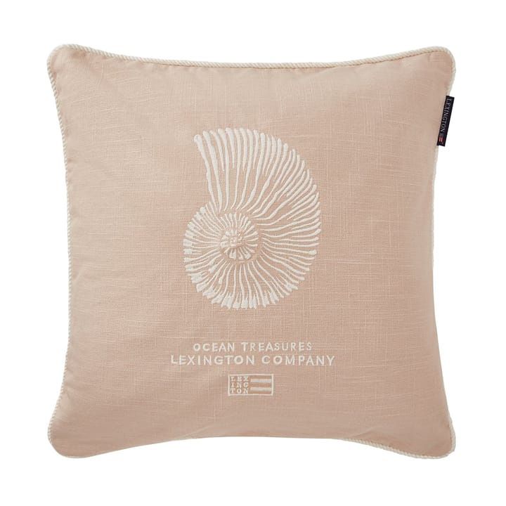 Sea Embroidered Recycled Cotton kuddfodral 50x50cm, Light Beige Lexington