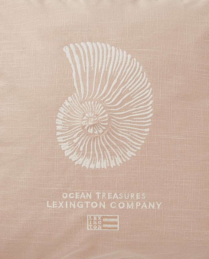 Sea Embroidered Recycled Cotton kuddfodral 50x50cm, Light Beige Lexington
